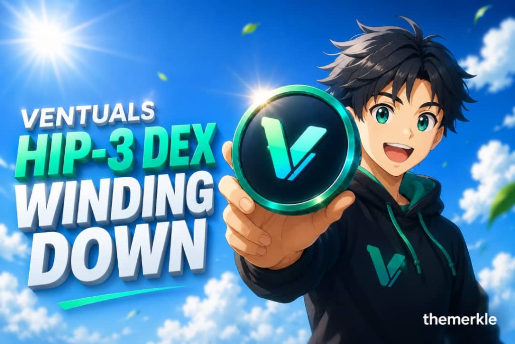 Ventuals Winds Down HIP-3 DEX, vHYPE Withdrawals Now Live For All Holders The Merkle logo