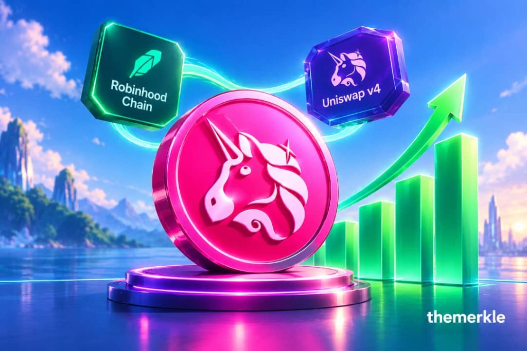 How Robinhood Chain and Uniswap v4 Pushed UNI Burns to an All-Time High of $14.7M The Merkle logo