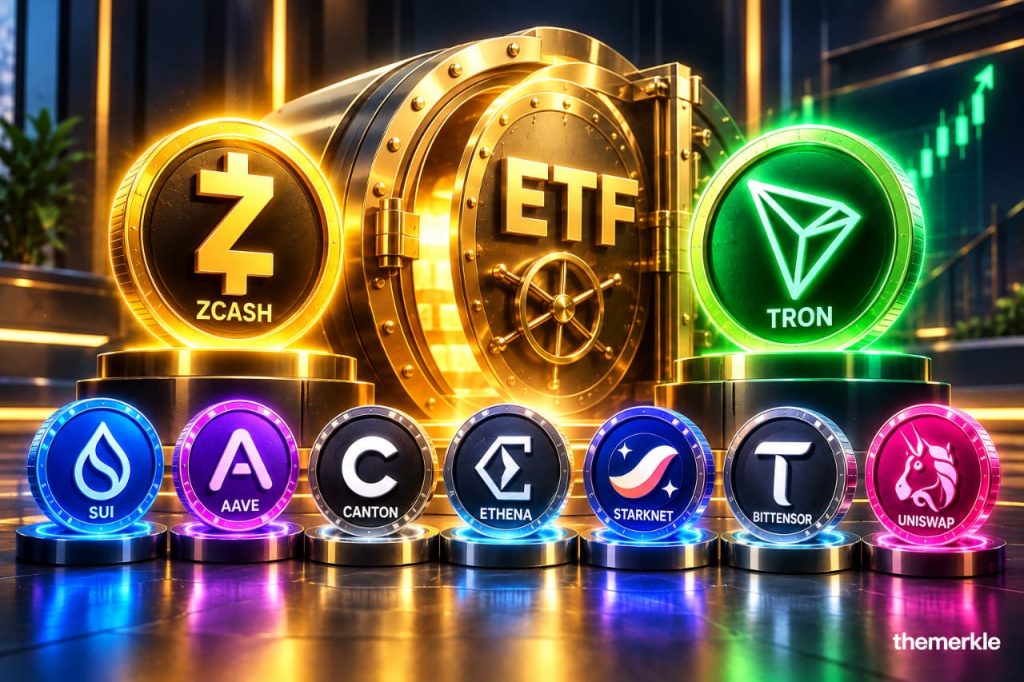 Who’s Next After Bitwise’s Nine ETFs? Nine Filed Coins Are Still Waiting The Merkle logo